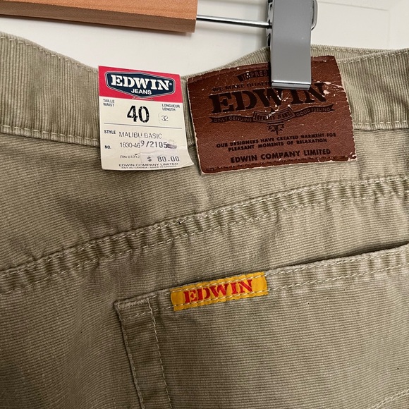 EDWIN vintage beige denim jeans size 40W BNWT - Picture 5 of 9